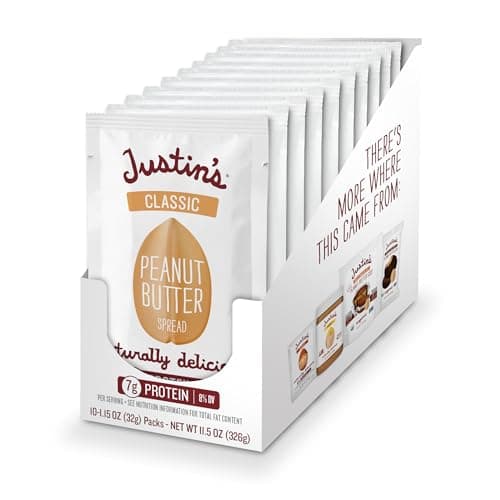 A box of Justin's classic peanut butter squeeze packs.