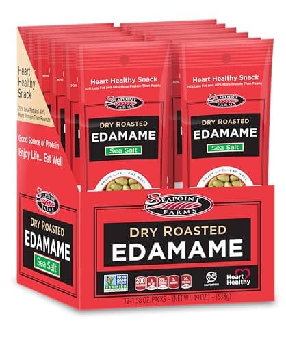 A bag of Seapoint Farms dry roasted crunchy edamame.